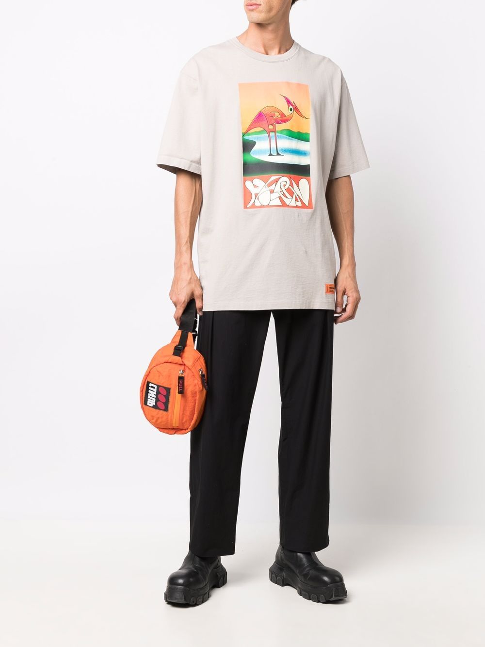 Heron Preston T-shirt met abstracte print - Grijs