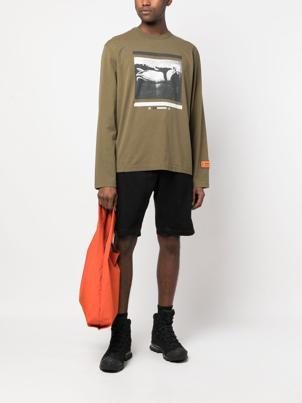 Heron Preston T-shirt met logoprint - Groen