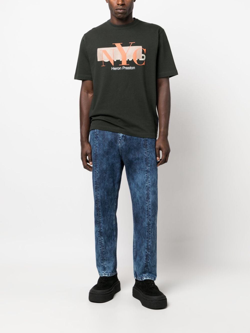 Heron Preston T-shirt met print - Groen