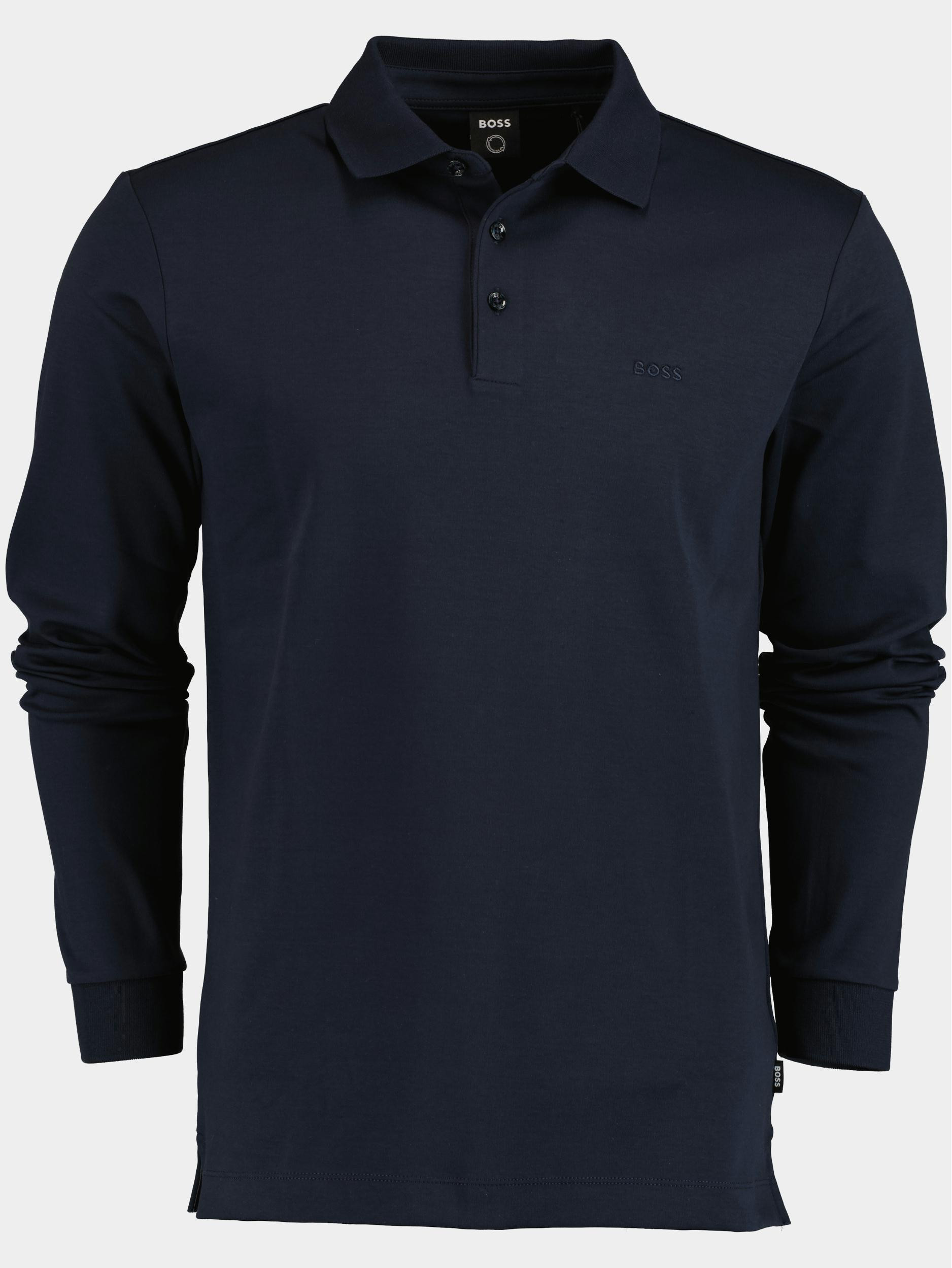 Hugo Boss Boss men business (black) polo lange mouw polo pado navy 30 10241542 01 50468392/404