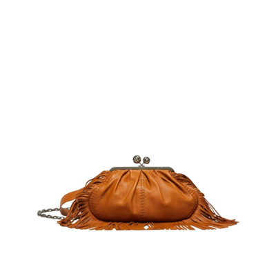 Iconische Pasticcino Leren Tas met Franjes Max Mara Weekend , Brown , Dames