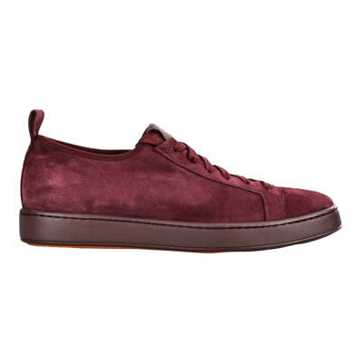 Italiaanse Leren Sneakers Santoni , Red , Heren