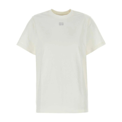 Ivoor Katoenen T-shirt Ganni , Beige , Dames