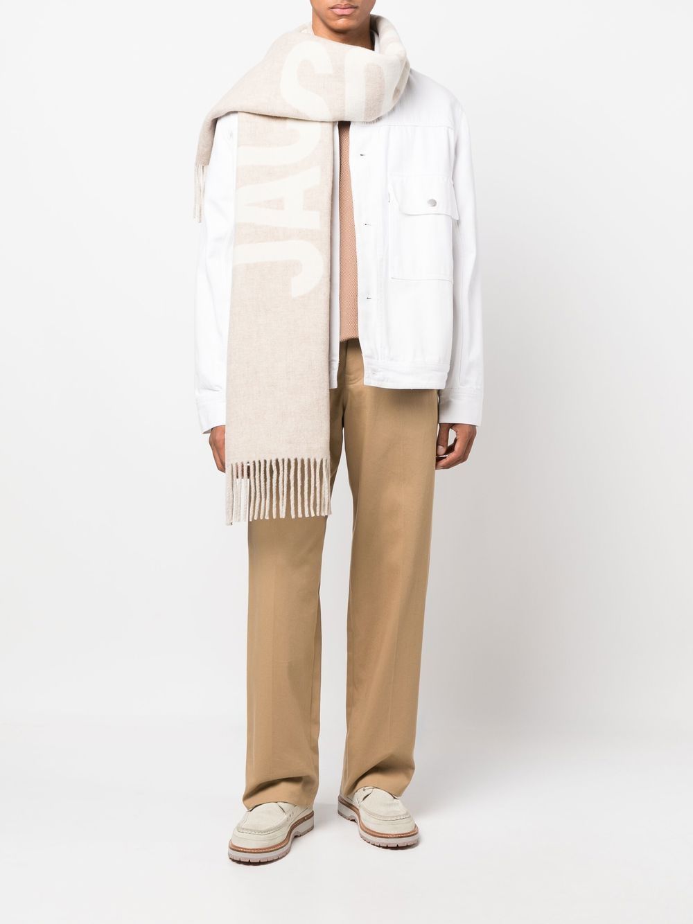 Jacquemus L'Echarpe Jacquemus sjaal van scheerwol - Beige