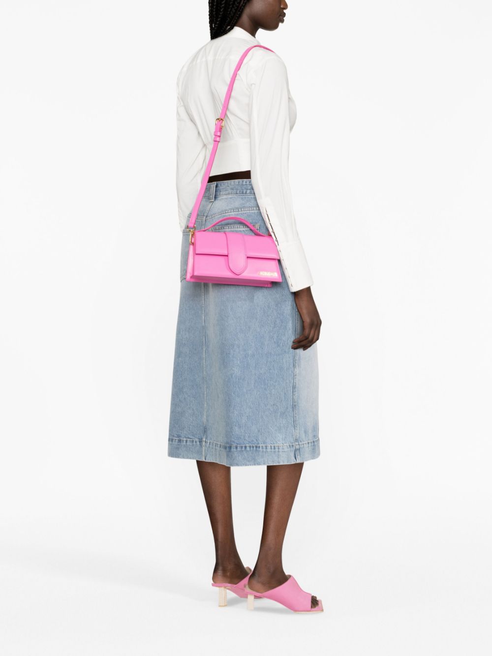 Jacquemus Le Grand Bambino suède shopper - Roze