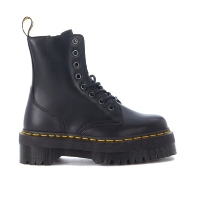 Jadon Zwarte Leren Enkellaarzen met Maxi Grip Zool Dr. Martens , Black , Dames