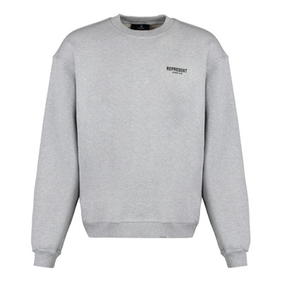 Katoenen Sweatshirt met Logo Represent , Gray , Heren