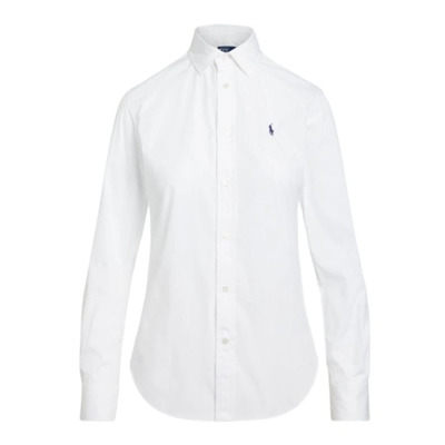 Klassieke Poplin Overhemd van Ralph Lauren Polo Ralph Lauren , White , Dames