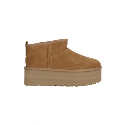 Klassieke Ultra Mini Platform Enkellaarzen voor Dames UGG , Brown , Dames