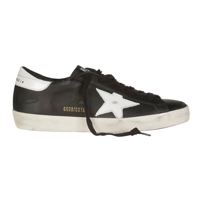 Leren Glanzende Ster Sneakers Golden Goose , Black , Heren