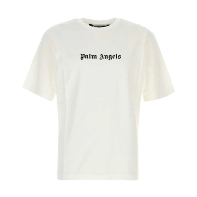 Logo Print Crew Neck T-shirt Palm Angels , White , Heren