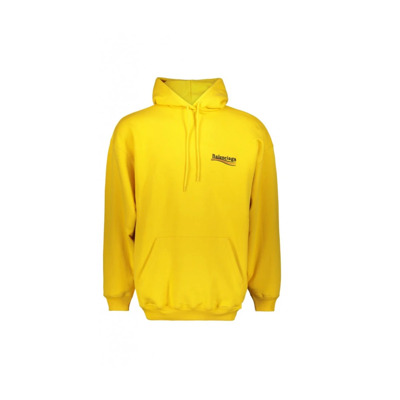 Logo Print Katoenen Hoodie Balenciaga , Yellow , Dames