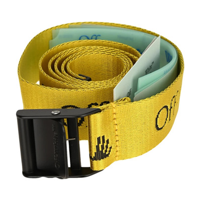 Logo Stoffen Riem voor Mannen Off White , Yellow , Heren