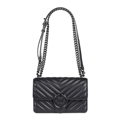 Love One Mini Chevron Kleurblok Tas Pinko , Black , Dames