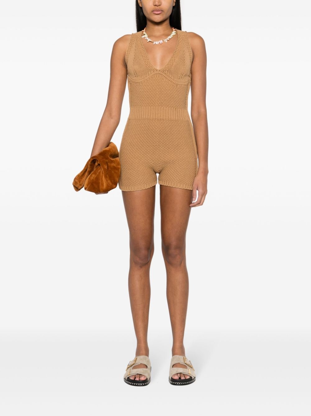 Max Mara Gebreide playsuit - Beige