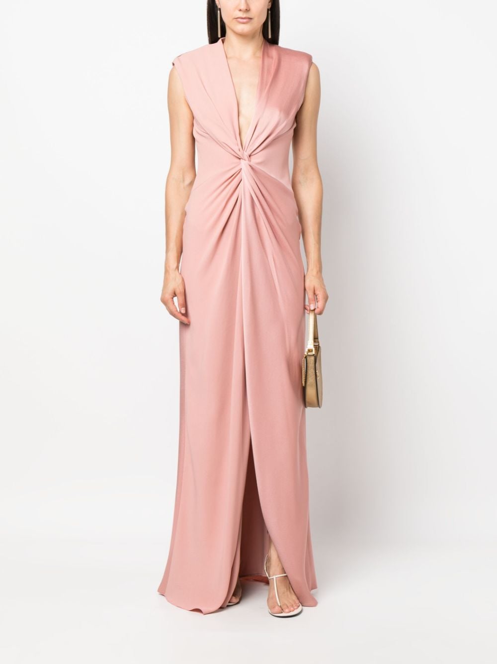 Max Mara Jurk met V-hals - Roze