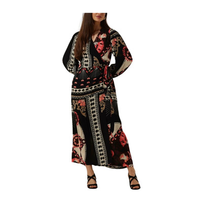 Maxi Jurk Sjaal Print Summum Woman , Multicolor , Dames