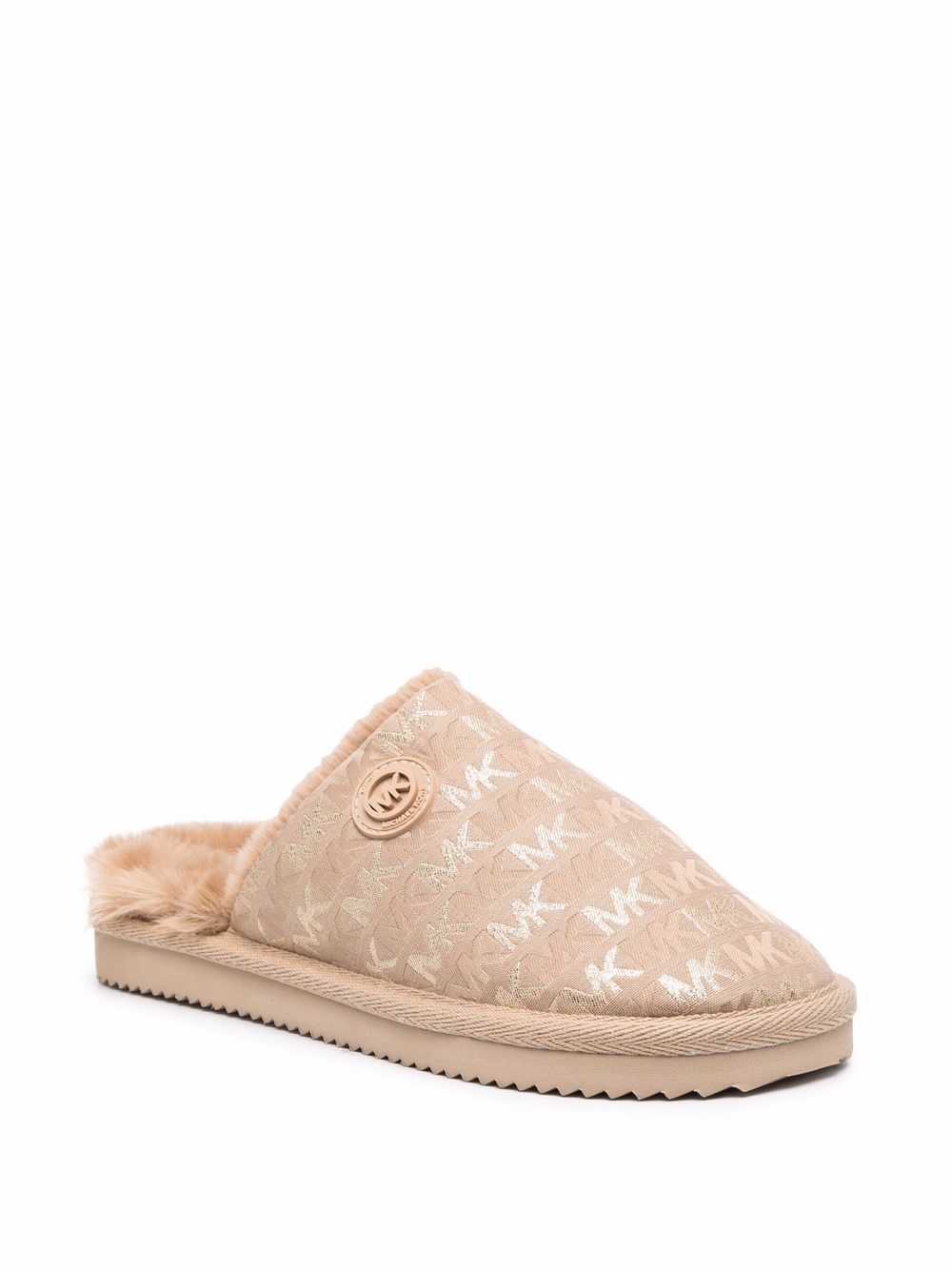 Michael Kors Janis slippers met monogramprint - Beige