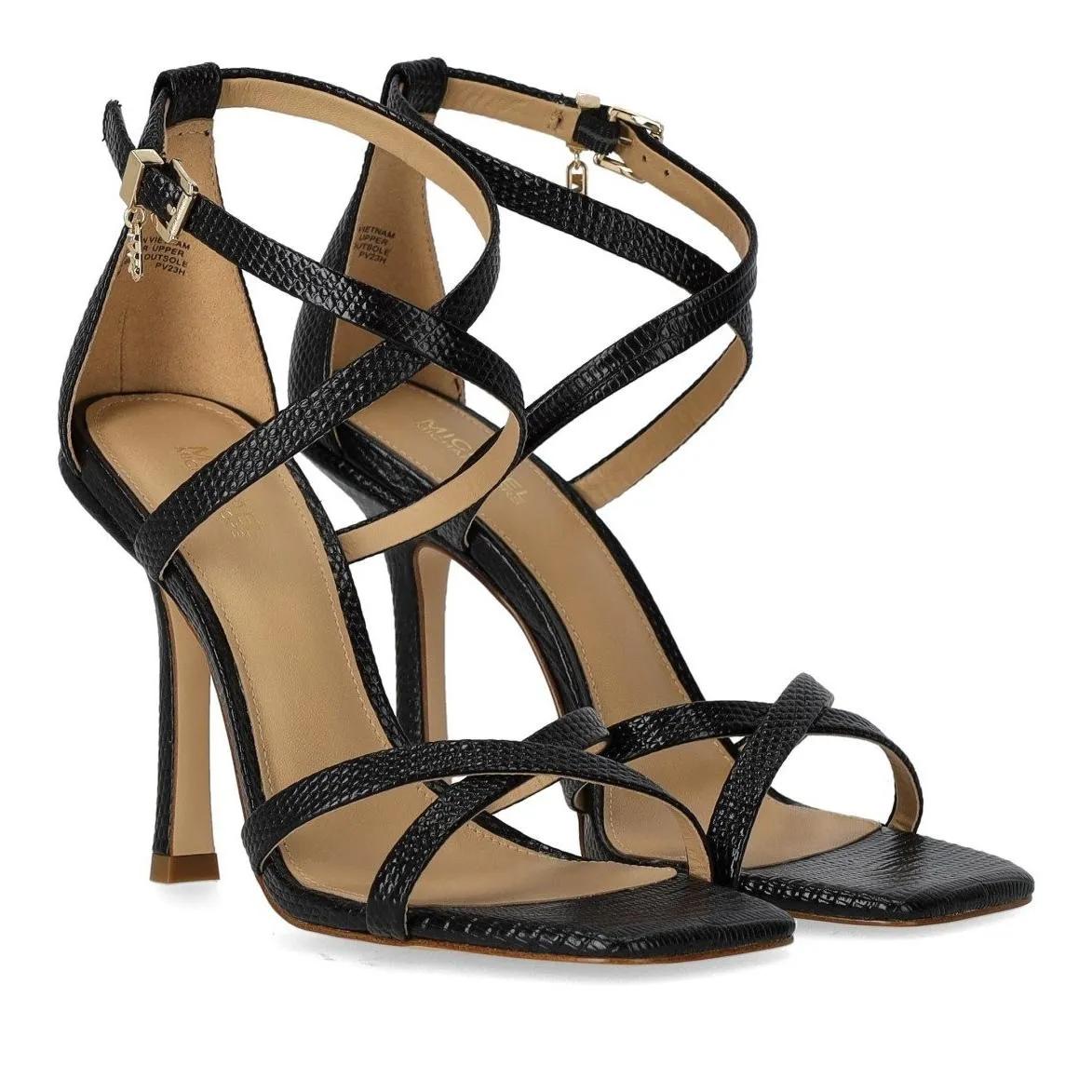 Michael Kors Sandalen - MICHAEL KORS CELIA STRAPPY SCHWARZE SANDALE MIT AB in zwart