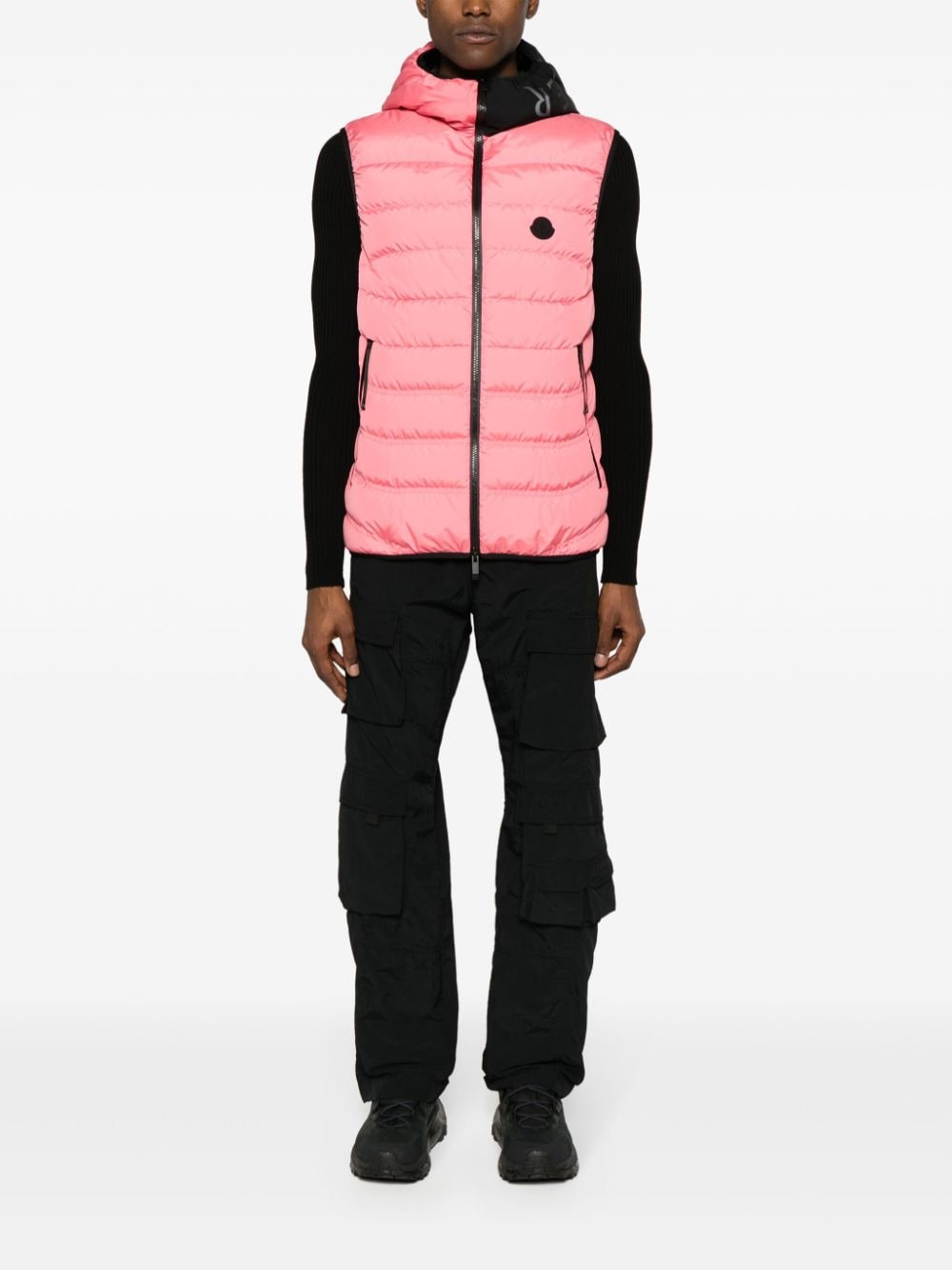 Moncler Bodywarmer met logopatch - Roze