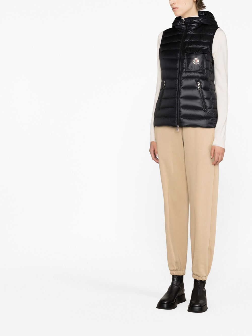 Moncler Bodywarmer met logoprint - Zwart