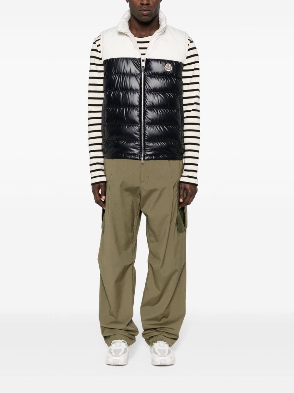 Moncler Cerces tweekleurige bodywarmer - Zwart