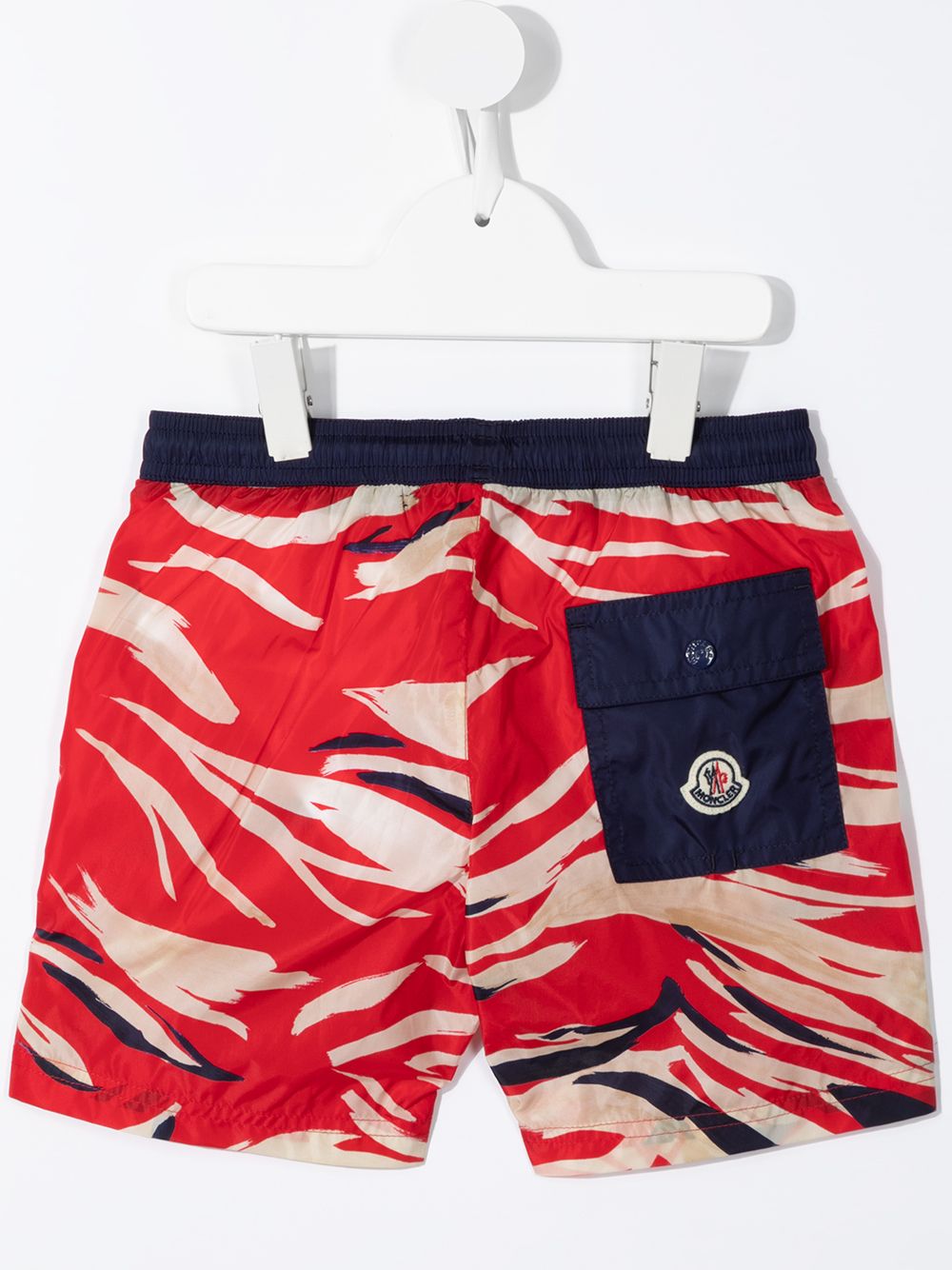 Moncler Enfant Zwembroek met tijgerprint - Rood