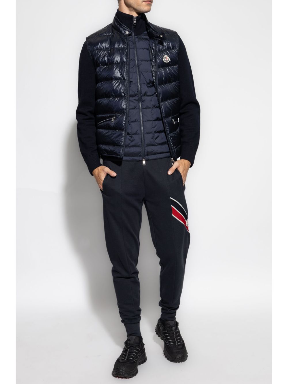 Moncler Gui bodywarmer met logopatch - Blauw