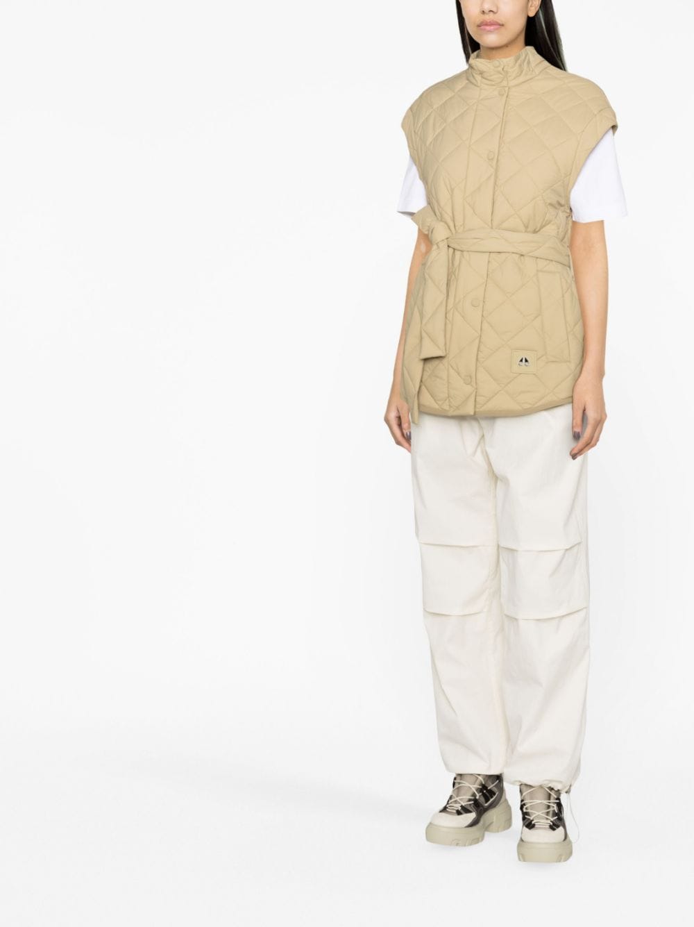 Moose Knuckles Gilet met ceintuur - Beige