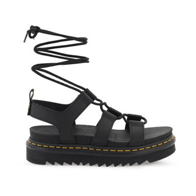 Nartilla Hydro Leren Gladiator Sandalen Dr. Martens , Black , Dames