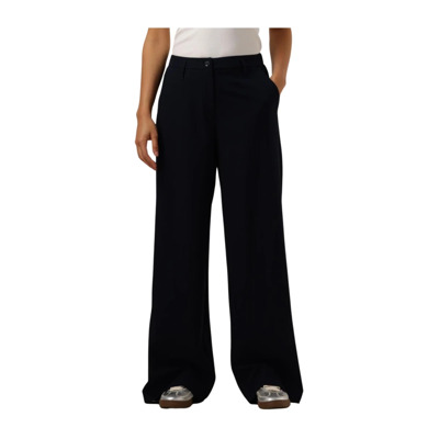 Navy Viscose Blend Stretch Broek Summum Woman , Blue , Dames