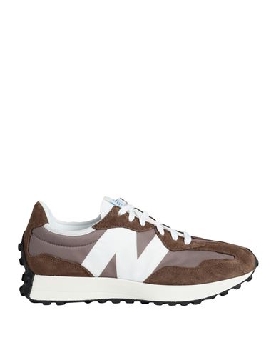 New Balance 327 Man Sneakers Brown Size 10 Soft Leather, Textile fibers