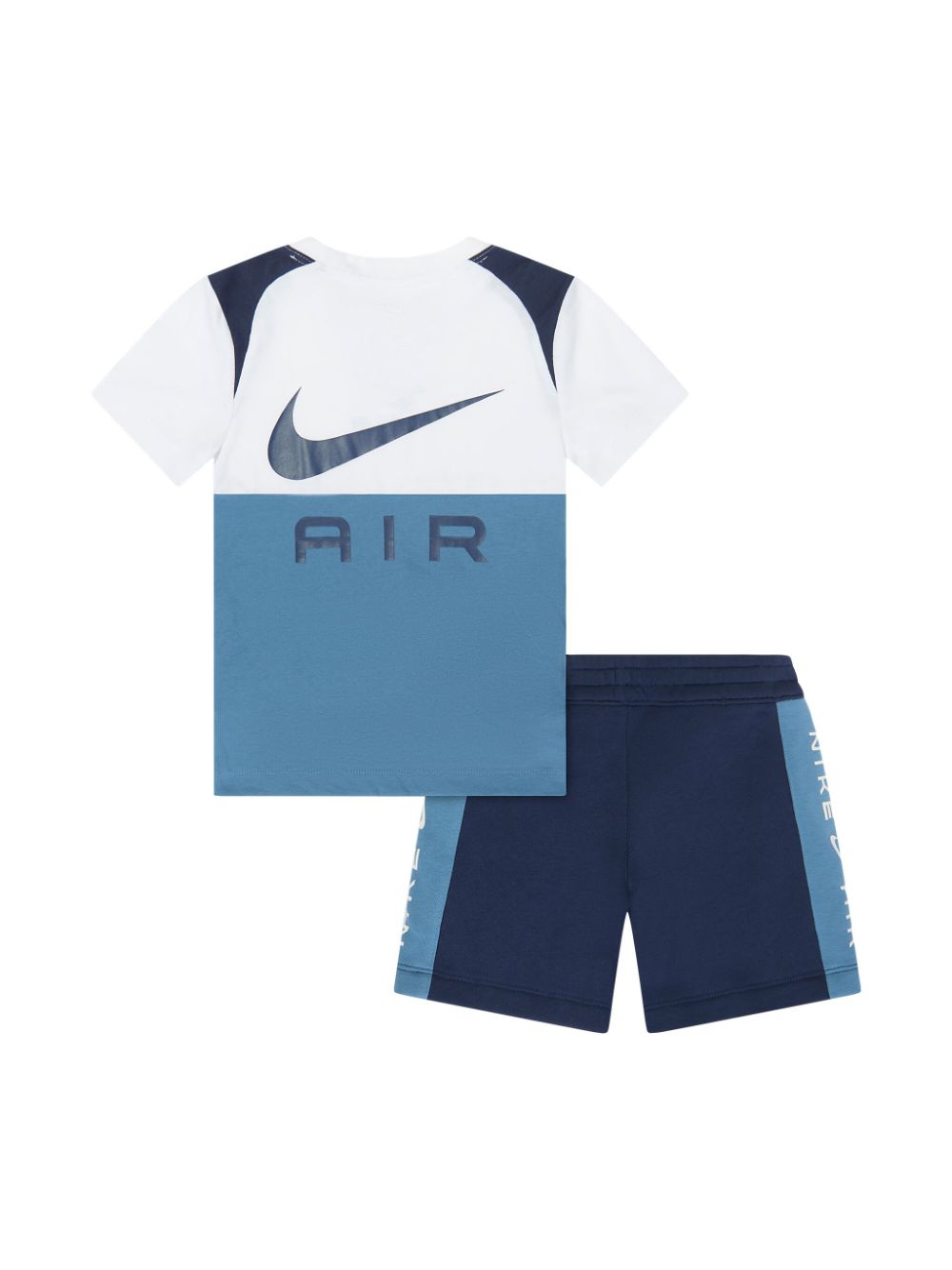 Nike Kids T-shirt en shorts met colourblocking - Blauw