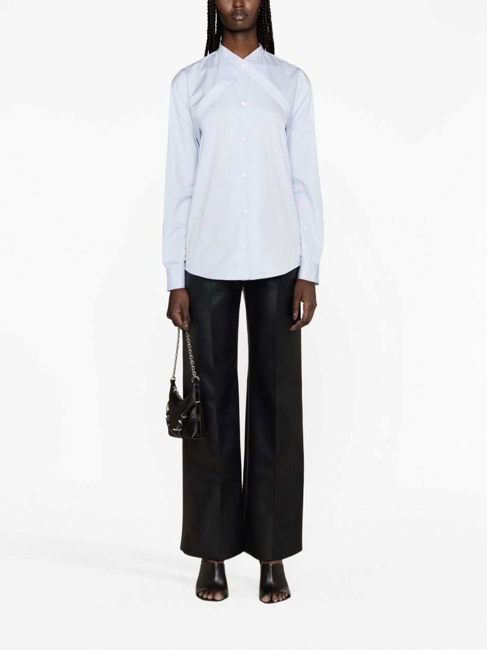 Off-White Blouse met ceintuur - Blauw