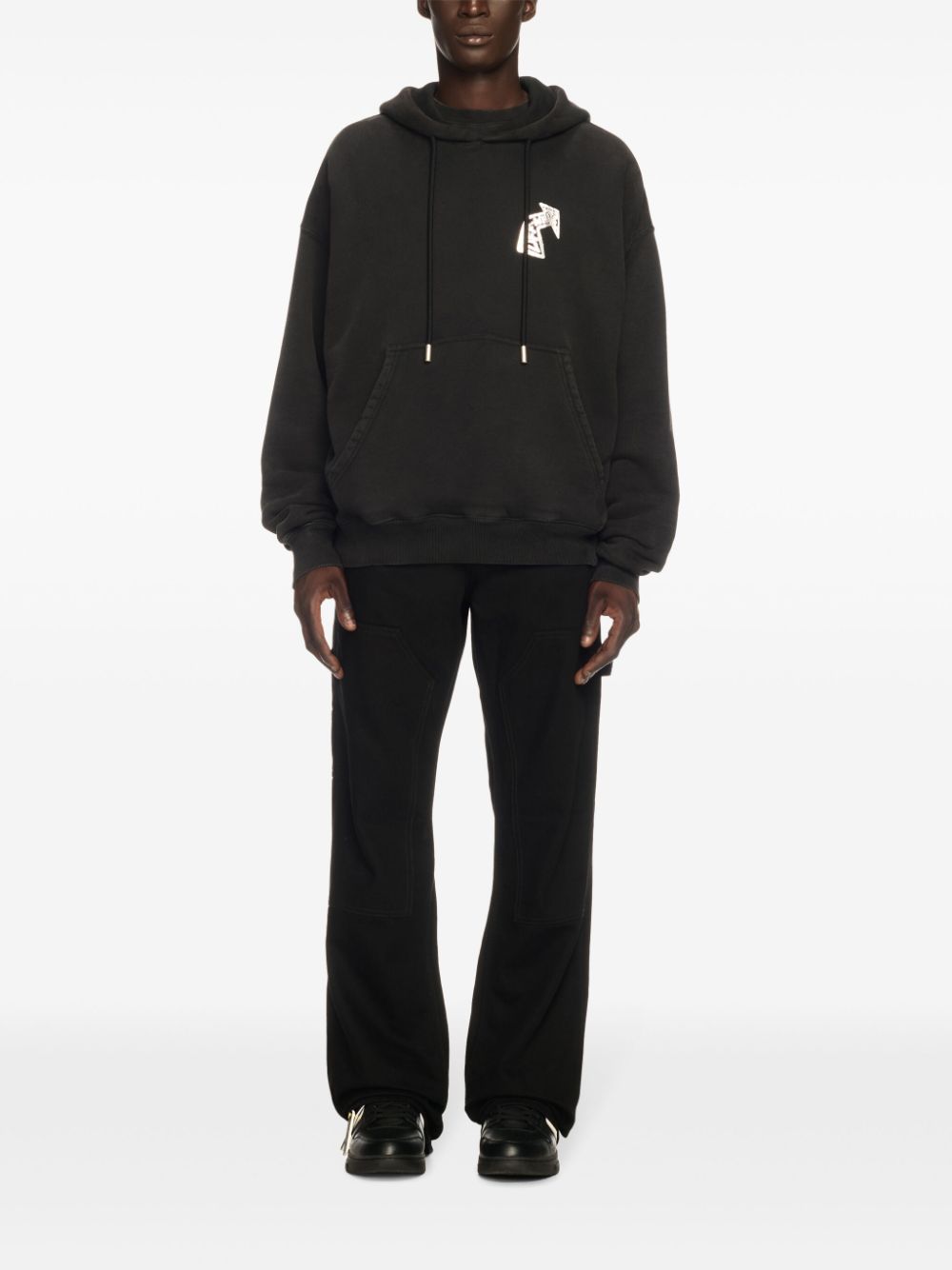 Off-White Hoodie met Arrows-print - Zwart