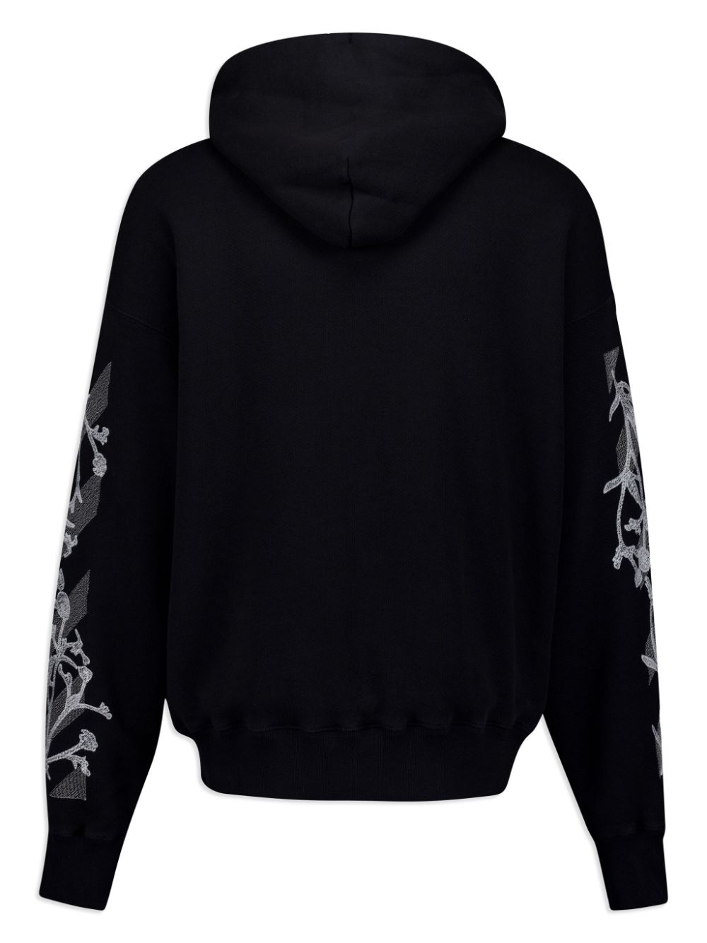 Off-White Hoodie met bloemenprint - Zwart