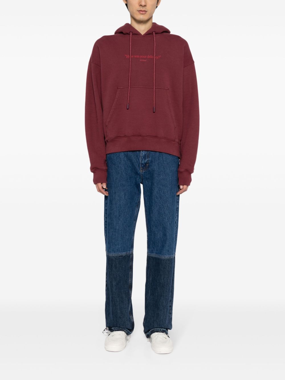 Off-White Hoodie met tekst - Rood