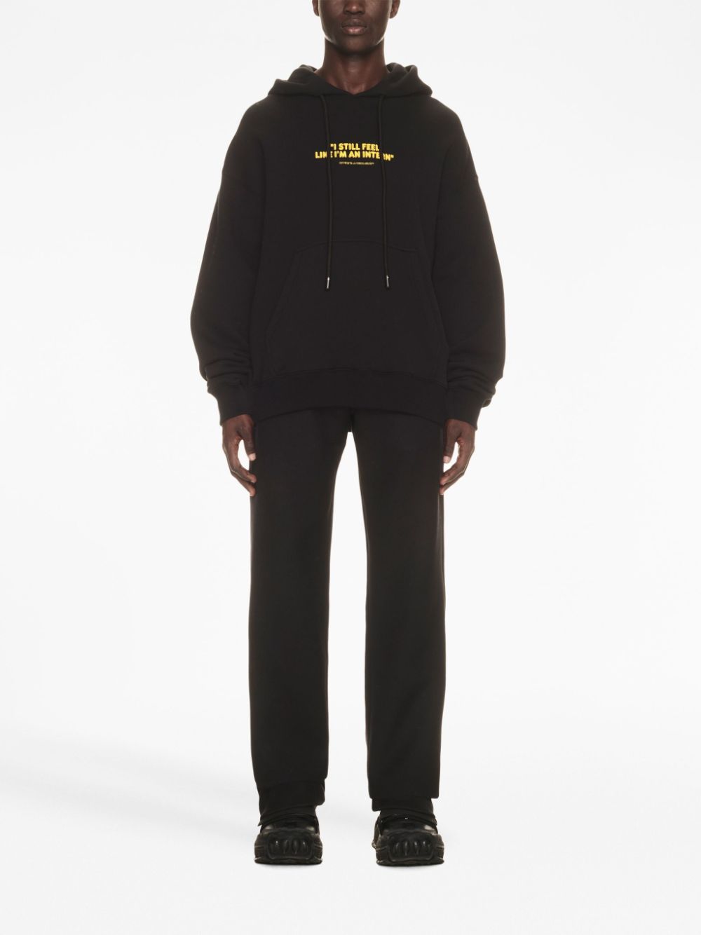 Off-White Hoodie met tekst - Zwart