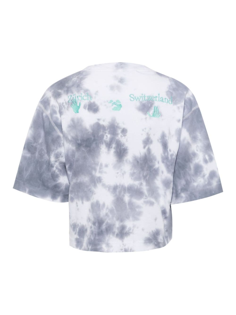 Off-White T-shirt met tie-dye print - Grijs