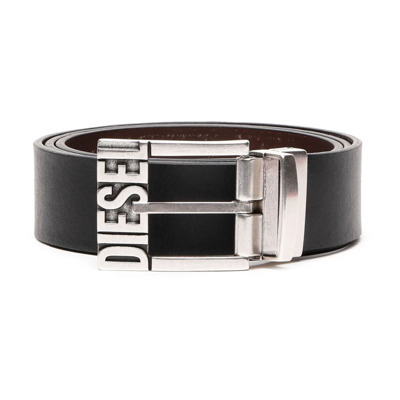 Omkeerbare Leren Riem voor Heren Diesel , Black , Heren