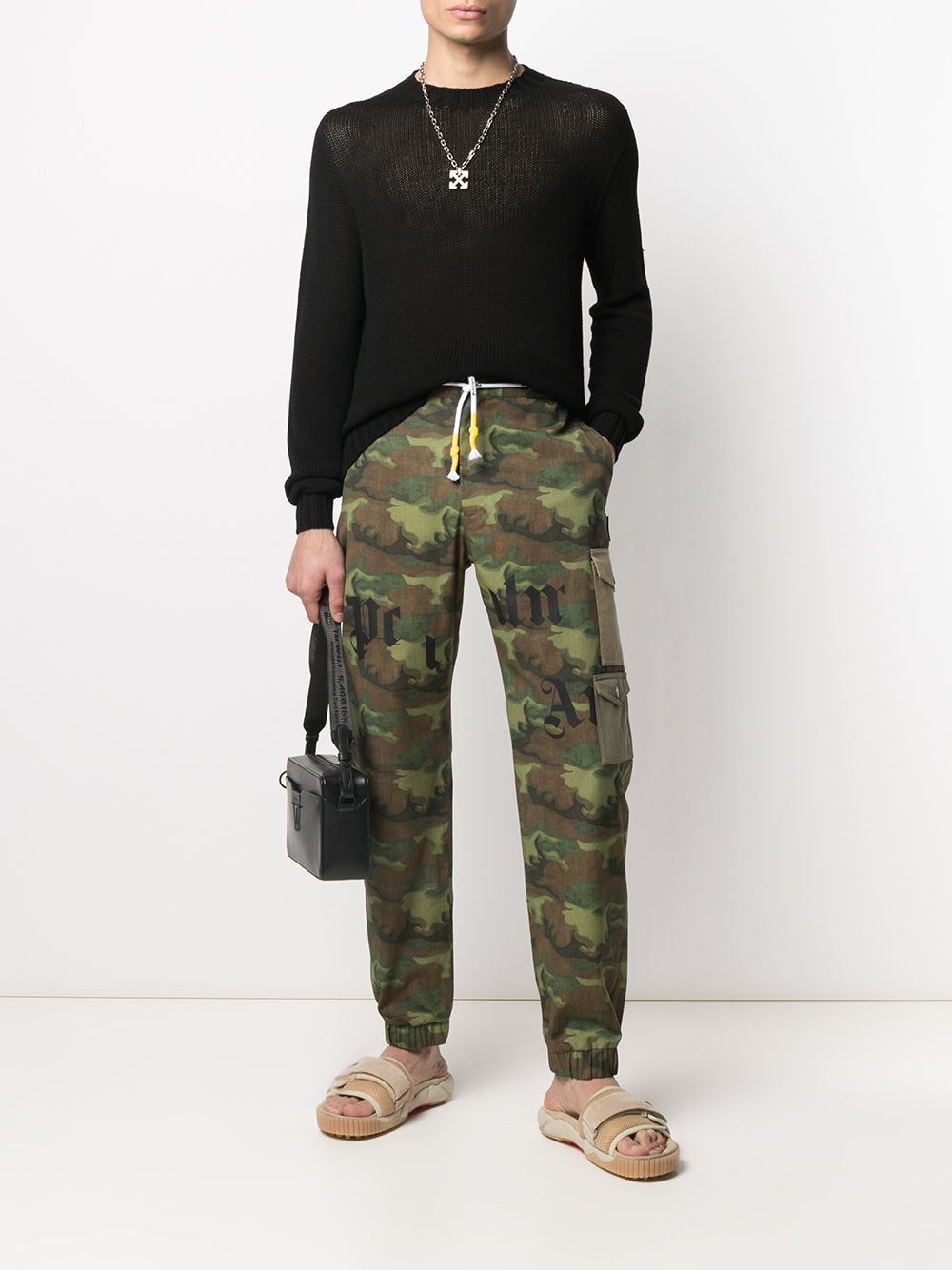 Palm Angels Broek met camouflageprint - Groen