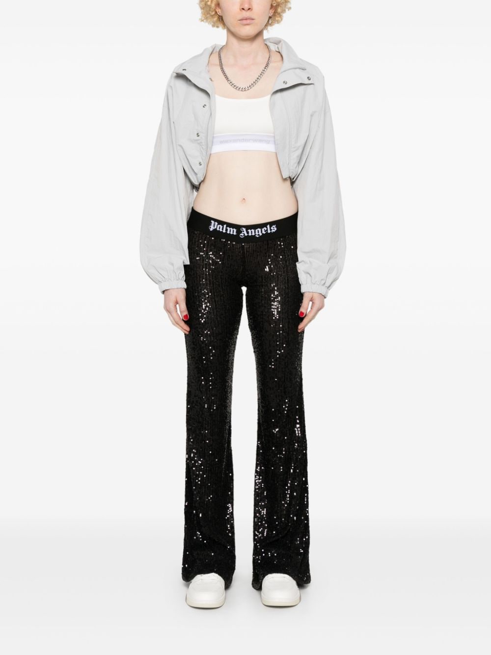 Palm Angels Broek met logoband - Zwart