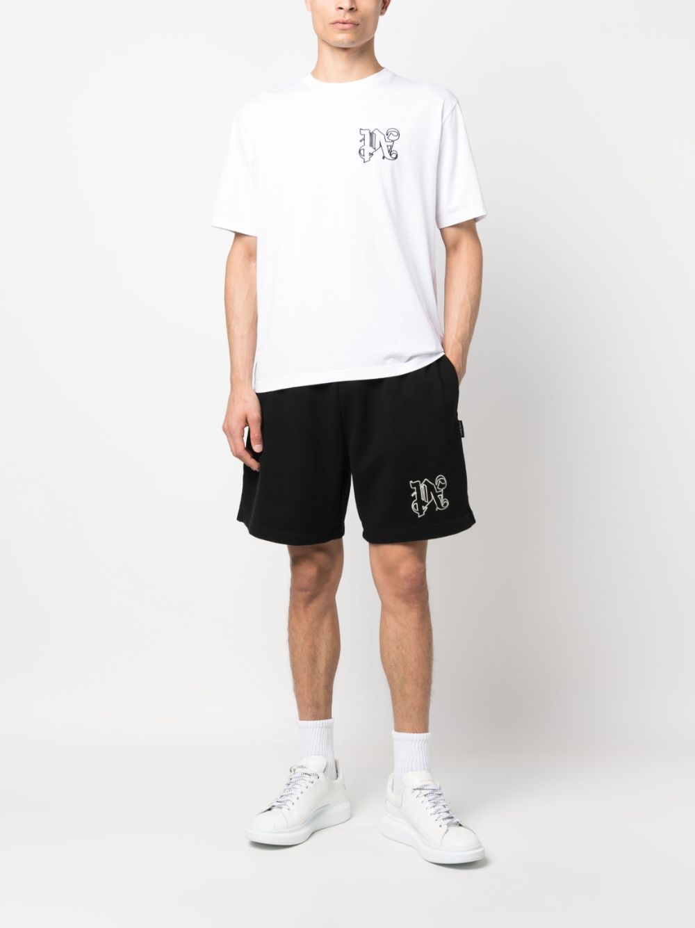 Palm Angels T-shirt met monogram - Wit