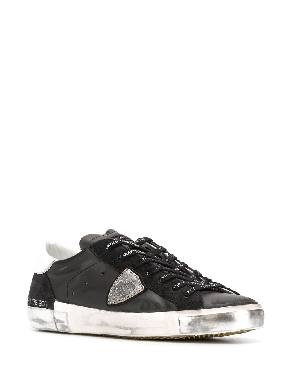 Philippe Model Paris Gerafelde sneakers - Zwart