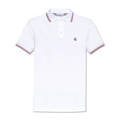 Polo met logo Moncler , White , Heren