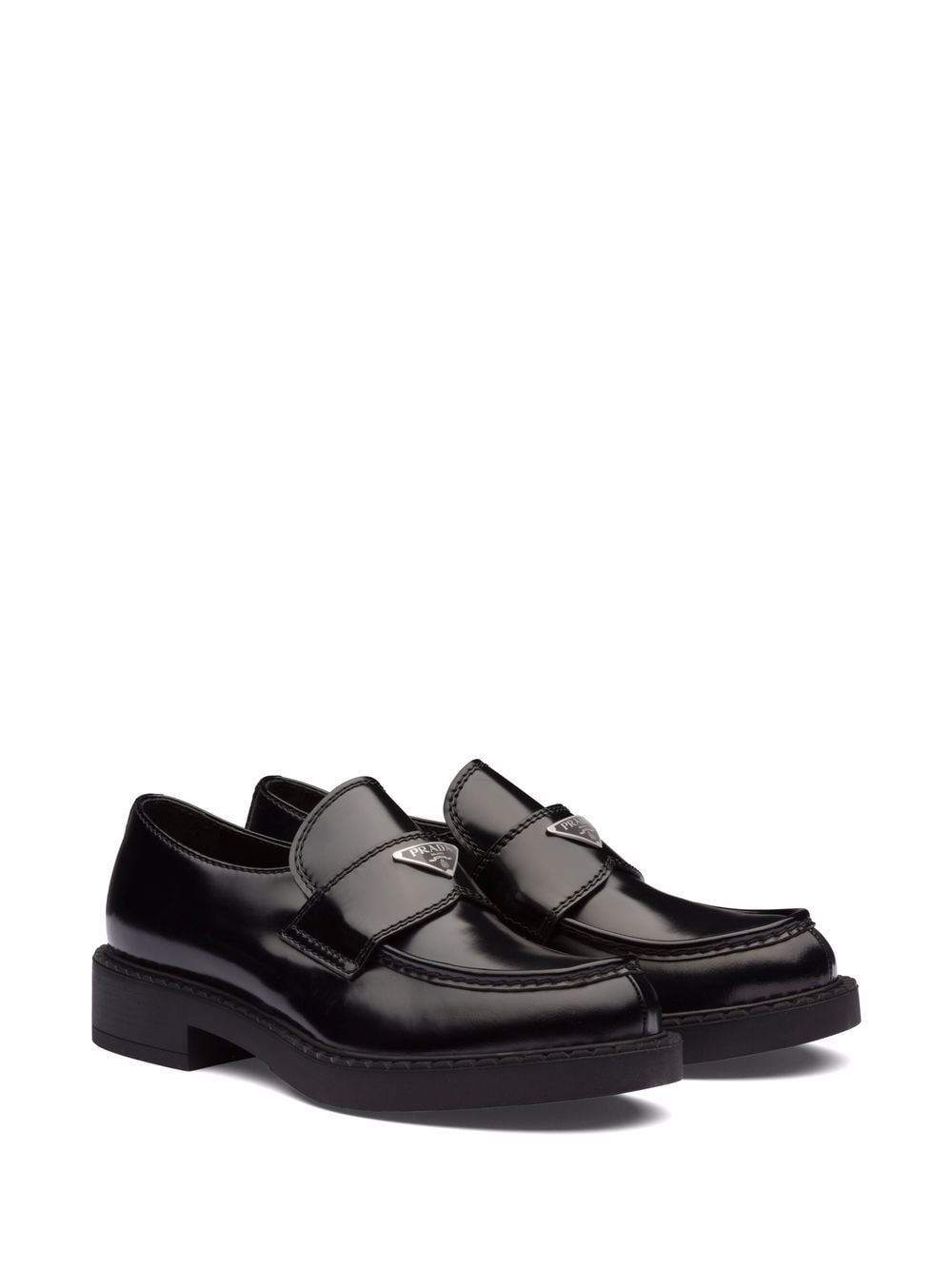 Prada Chocolate loafers van geborsteld leer - Zwart