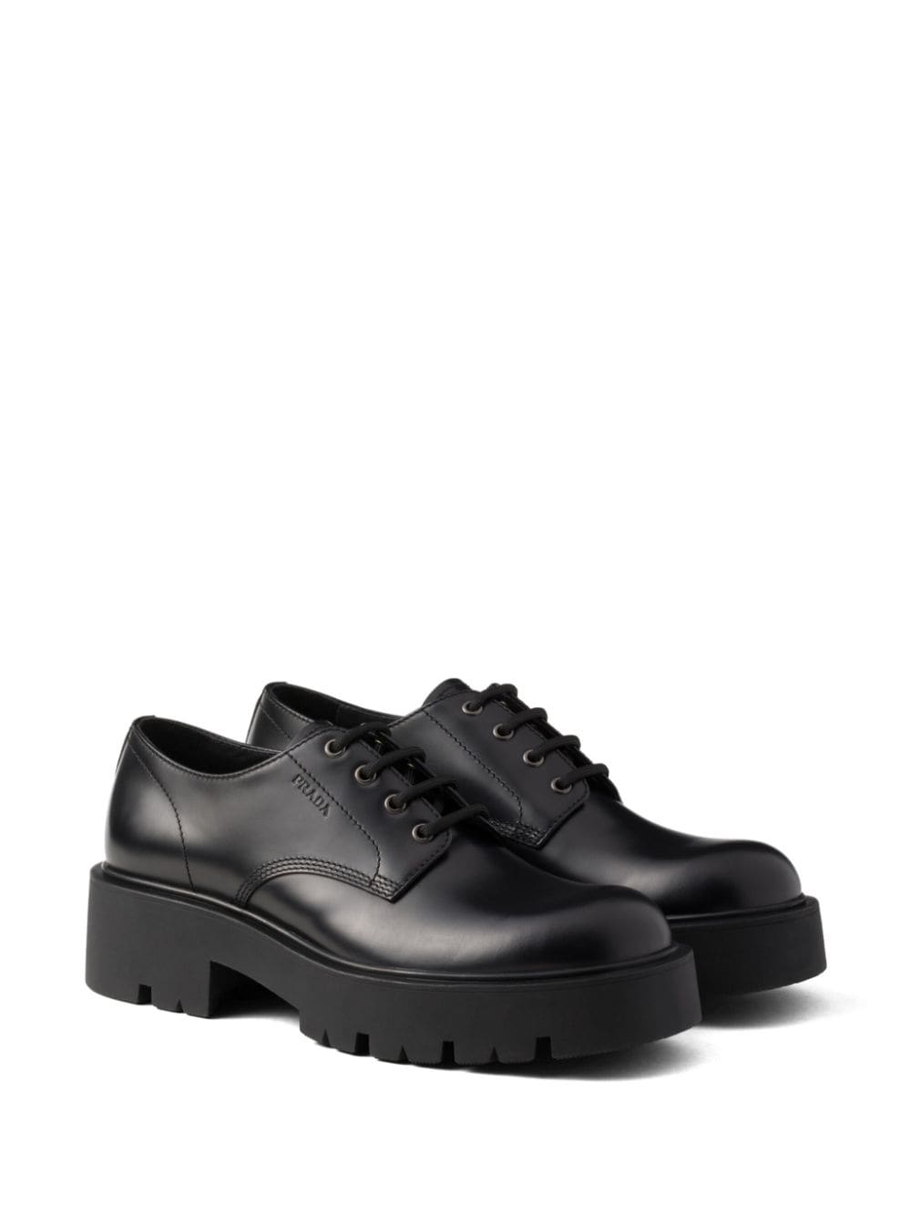 Prada Chunky leren derby schoenen - Zwart