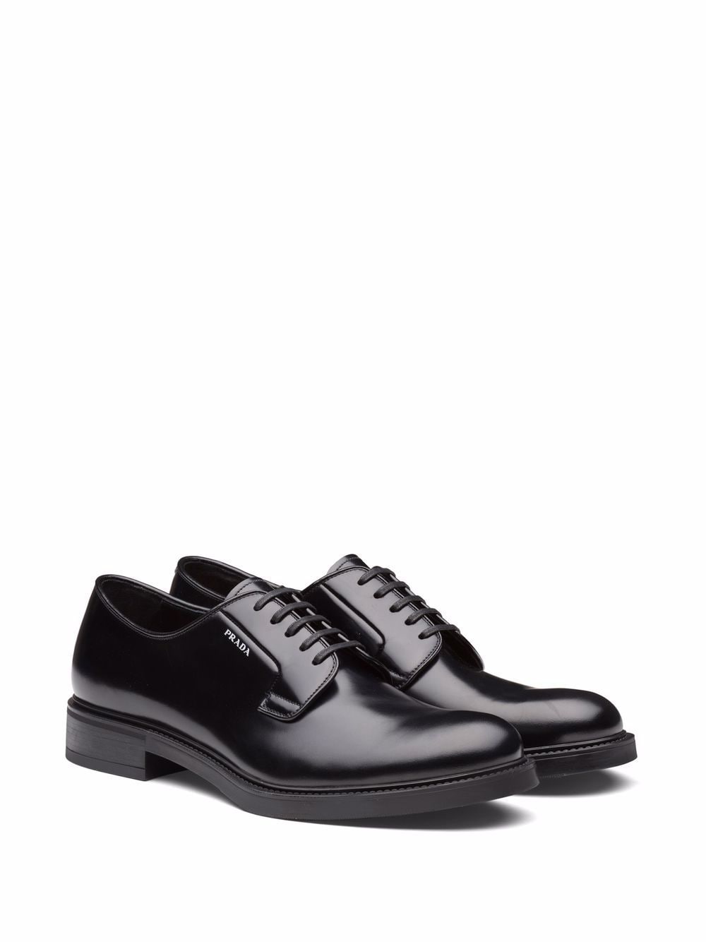 Prada Derby schoenen van geborsteld leer - Zwart