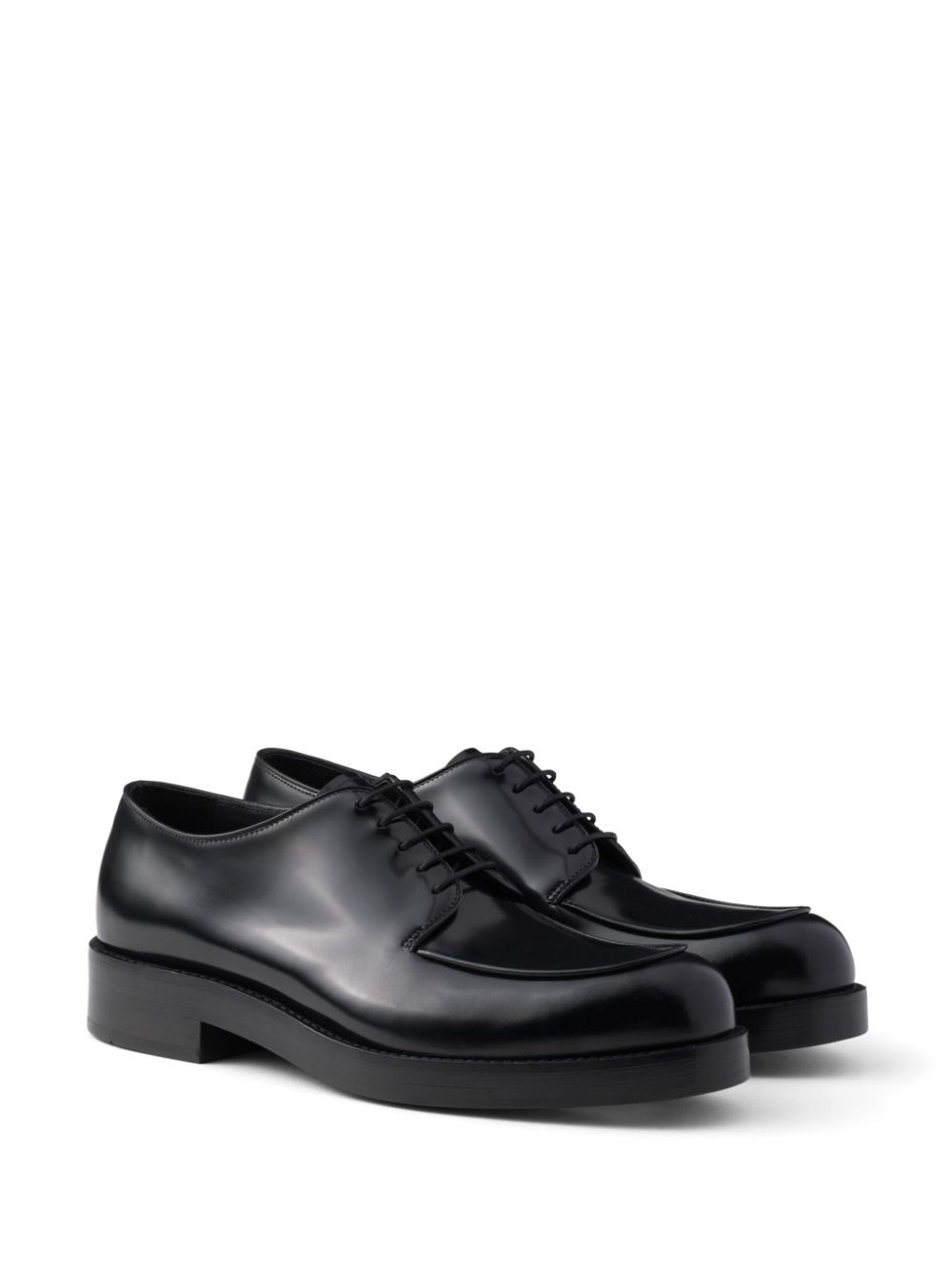 Prada Derby schoenen van geborsteld leer - Zwart