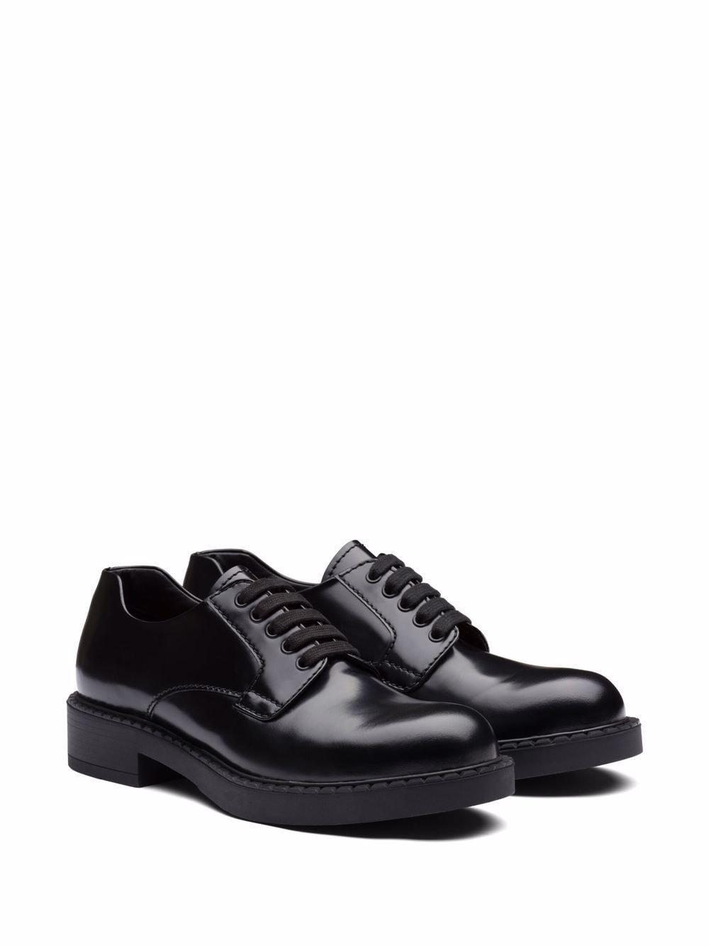 Prada Derby schoenen van geborsteld leer - Zwart